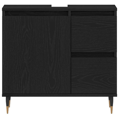 Bathroom Furniture Set 3 pcs Black Oak 30 x 30 x 190 cm