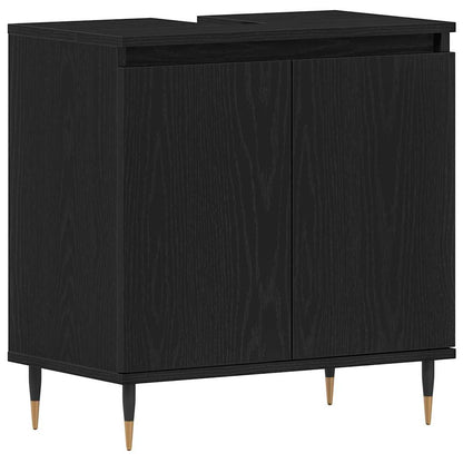 Bathroom Furniture Set 3 pcs Black Oak 30 x 30 x 190 cm