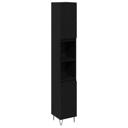 Bathroom Furniture Set 3 pcs Black Oak 30 x 30 x 190 cm