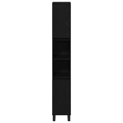 Bathroom Furniture Set with Door 3 pcs Black 30 x 30 x 190 cm