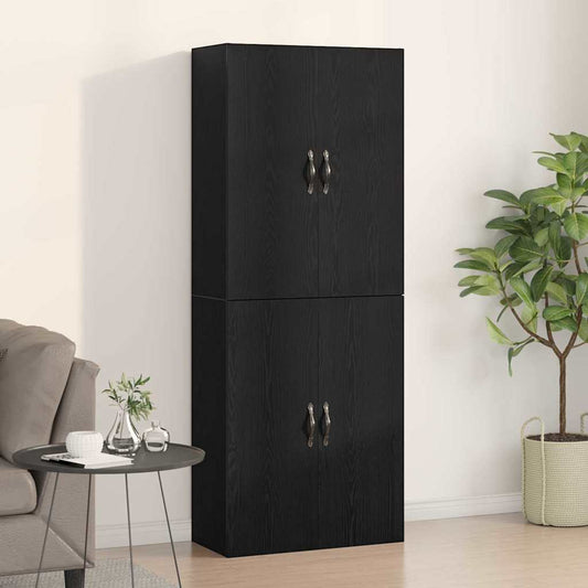 Wall Mounted Cabinet 2 pcs Black oak 69.5 x 34 x 90 cm