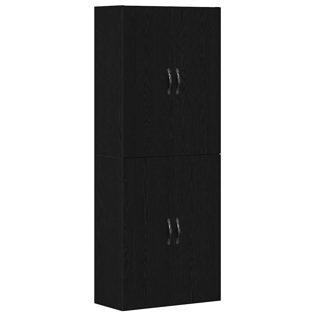 Wall Mounted Cabinet 2 pcs Black oak 69.5 x 34 x 90 cm