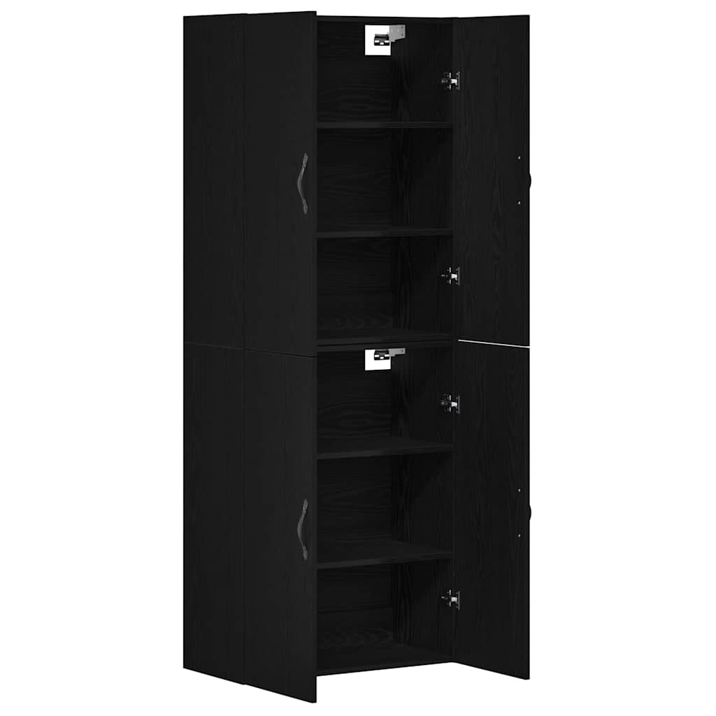 Wall Mounted Cabinet 2 pcs Black oak 69.5 x 34 x 90 cm