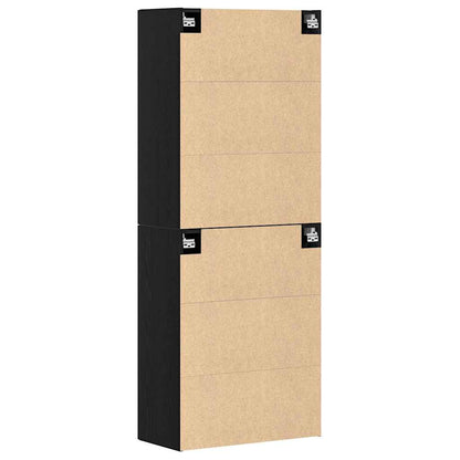 Wall Mounted Cabinet 2 pcs Black oak 69.5 x 34 x 90 cm