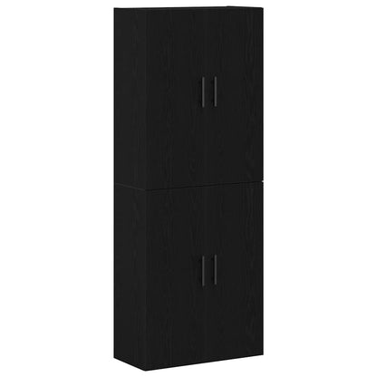 Wall Mounted Cabinet 2 pcs Black oak 69.5 x 34 x 90 cm