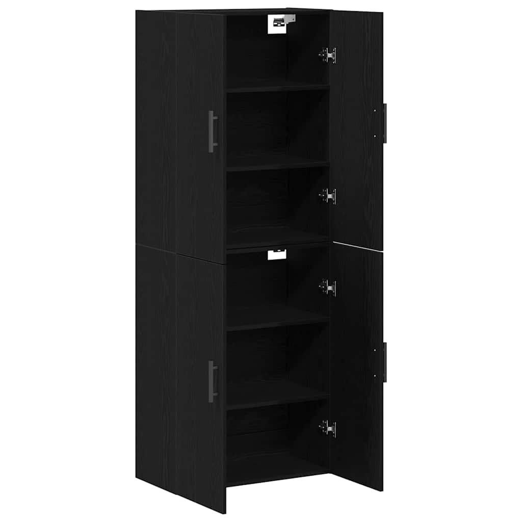 Wall Mounted Cabinet 2 pcs Black oak 69.5 x 34 x 90 cm