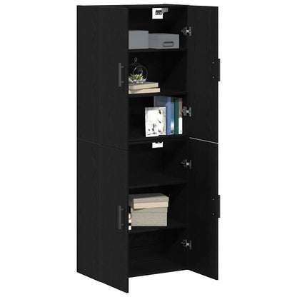 Wall Mounted Cabinet 2 pcs Black oak 69.5 x 34 x 90 cm