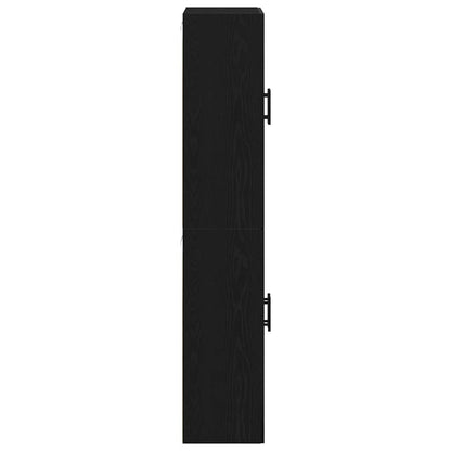 Wall Mounted Cabinet 2 pcs Black oak 69.5 x 34 x 90 cm