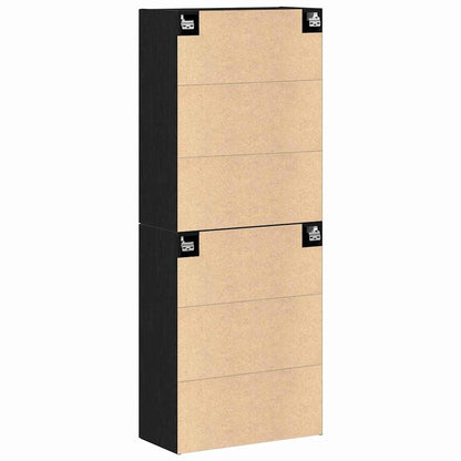 Wall Mounted Cabinet 2 pcs Black oak 69.5 x 34 x 90 cm