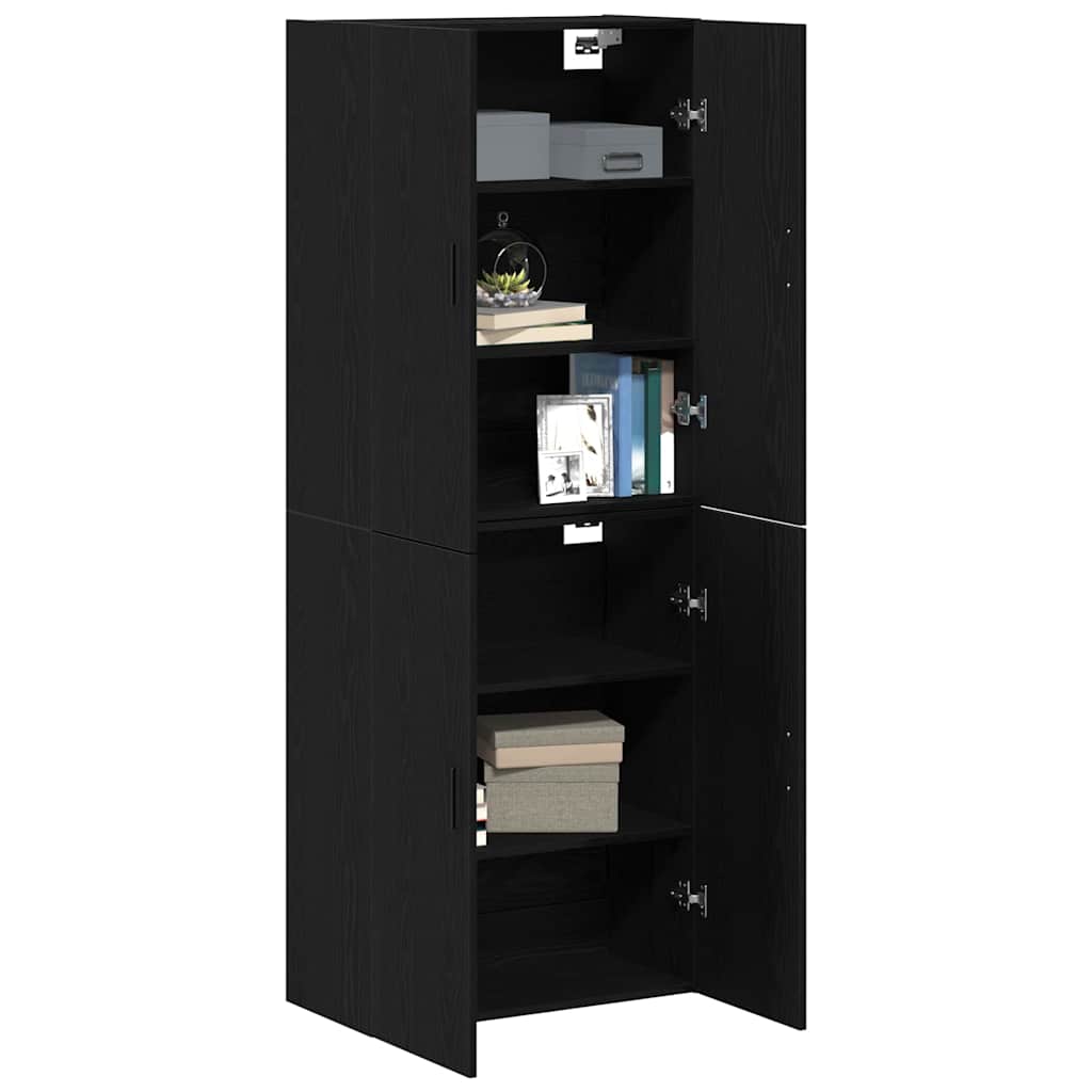 Wall Mounted Cabinet 2 pcs Black oak 69.5 x 34 x 90 cm