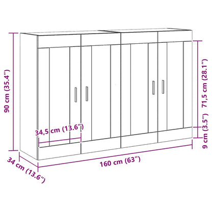 Wall-mounted Cabinets 2 pcs Artisan oak 69.5 x 34 x 90 cm