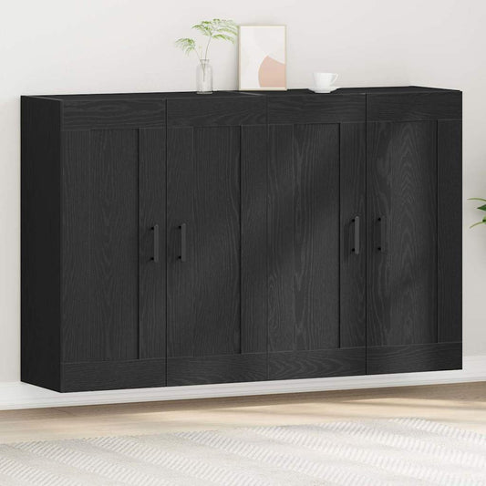 Wall-mounted Cabinets 2 pcs Black oak 69.5 x 34 x 90 cm