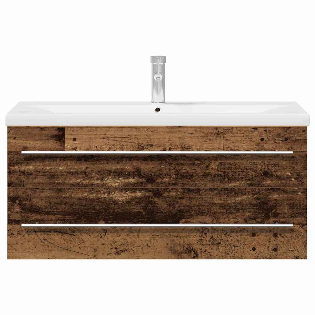 Sink Cabinet with Basin 2 pcs Old wood 100 x 38.5 x 48 cm