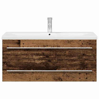 Sink Cabinet with Basin 2 pcs Old wood 100 x 38.5 x 48 cm