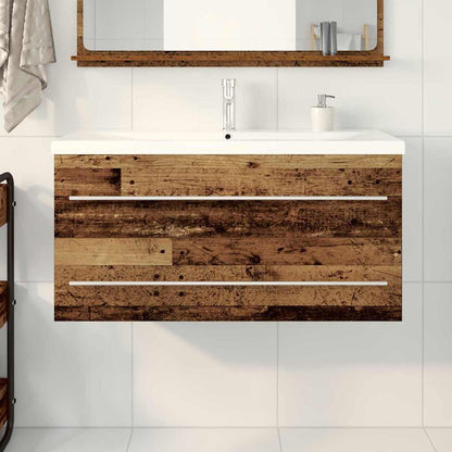 Sink Cabinet with Basin 2 pcs Old wood 100 x 38.5 x 48 cm