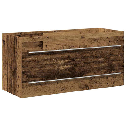 Sink Cabinet with Basin 2 pcs Old wood 100 x 38.5 x 48 cm