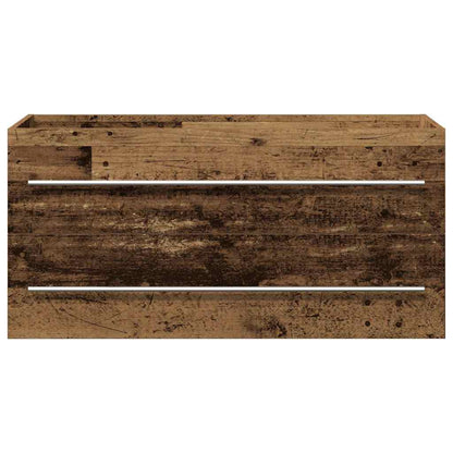 Sink Cabinet with Basin 2 pcs Old wood 100 x 38.5 x 48 cm