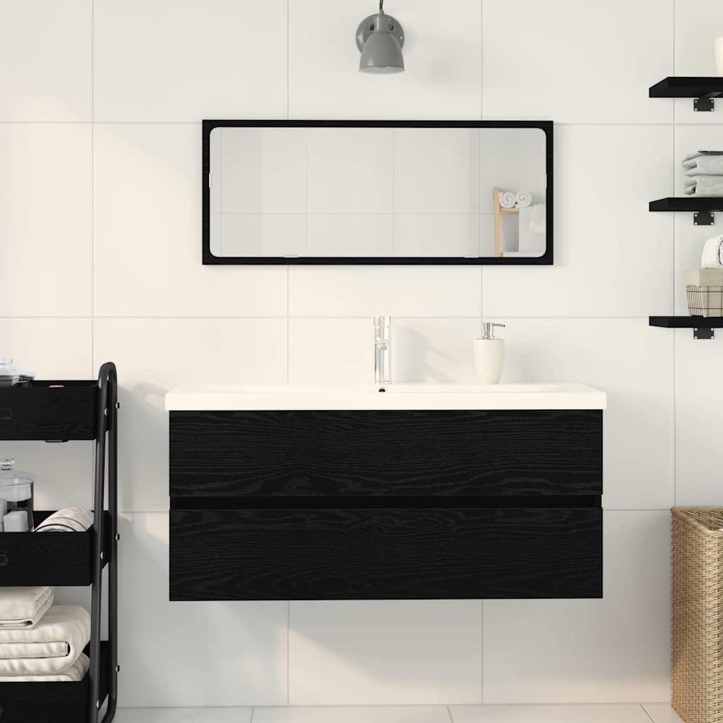 Sink Cabinet Black oak 90 x 39 x 62 cm Engineered wood