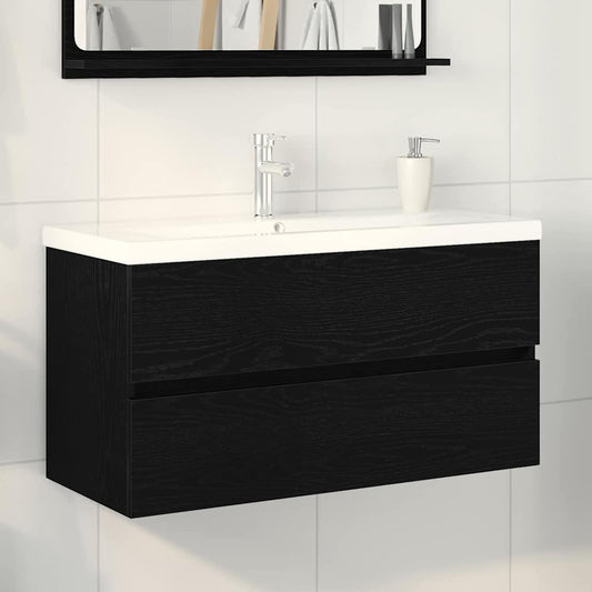 Sink Cabinet Black oak 90 x 39 x 62 cm Engineered wood