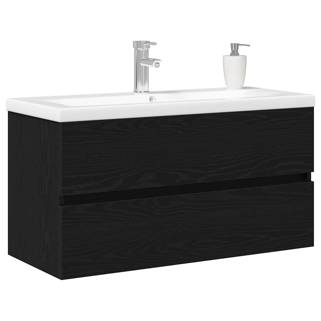 Sink Cabinet Black oak 90 x 39 x 62 cm Engineered wood