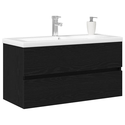 Sink Cabinet Black oak 90 x 39 x 62 cm Engineered wood