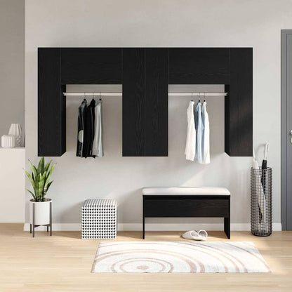 Hallway Cabinet Wall-mounted 2 pcs Black oak 97.5 x 37 x 99 cm