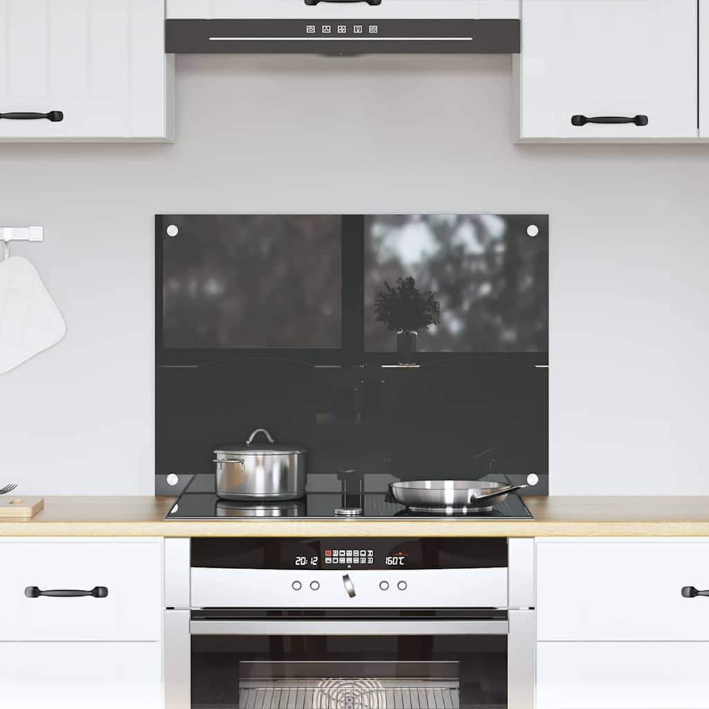 Kitchen Backsplash Dark grey 70 x 50 x 0.6 cm Tempered Glass