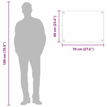 Kitchen Backsplash Dark grey 70 x 60 x 0.6 cm Tempered Glass