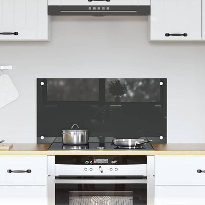 Kitchen Backsplash Dark grey 80 x 40 x 0.6 cm Tempered Glass