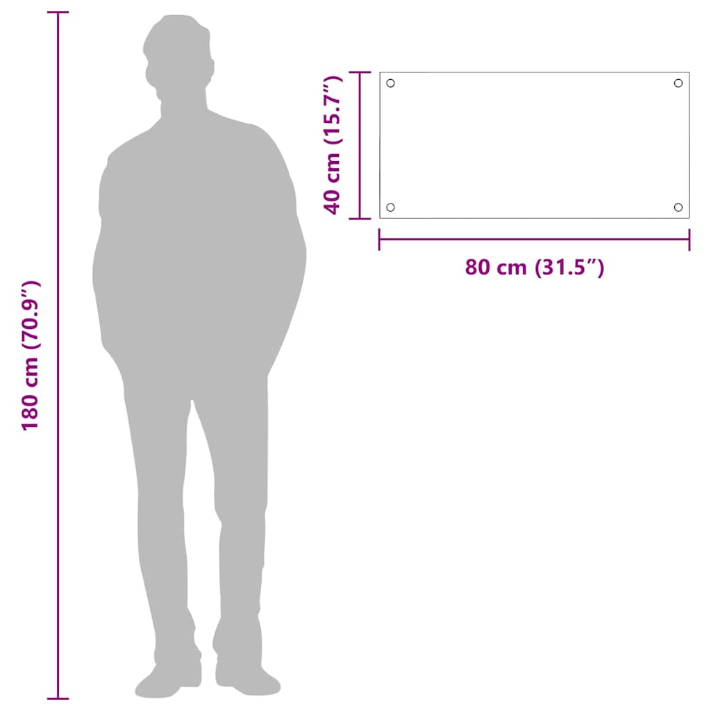 Kitchen Backsplash Dark grey 80 x 40 x 0.6 cm Tempered Glass