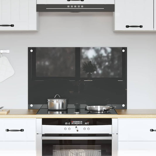 Kitchen Backsplash Dark grey 80 x 50 x 0.6 cm Tempered Glass