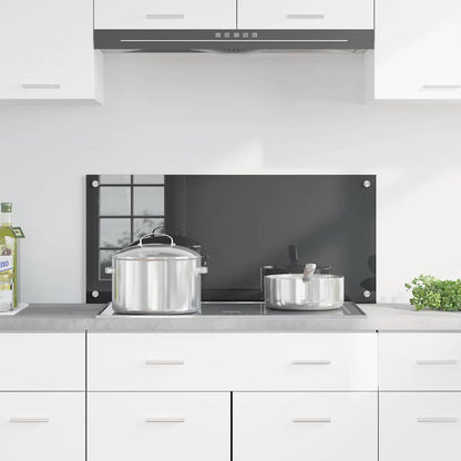 Kitchen Backsplash Dark grey 90 x 40 x 0.6 cm Tempered Glass