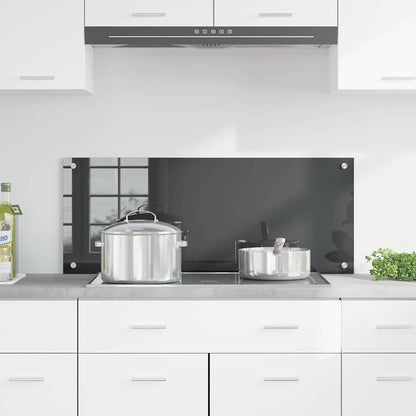Kitchen Backsplash Dark grey 100 x 40 x 0.6 cm Tempered Glass