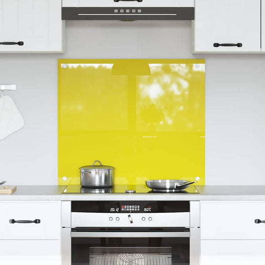 Kitchen Backsplash Yellow 70 x 60 x 0.6 cm Tempered Glass