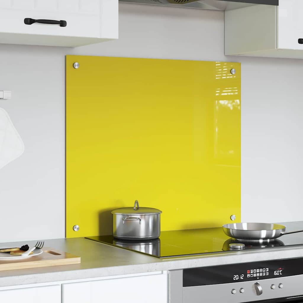 Kitchen Backsplash Yellow 70 x 60 x 0.6 cm Tempered Glass