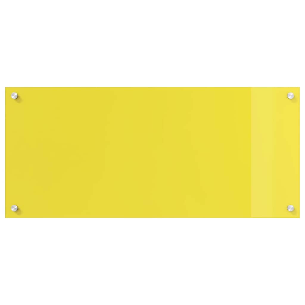 Kitchen Backsplash Yellow 90 x 40 x 0.6 cm Tempered Glass