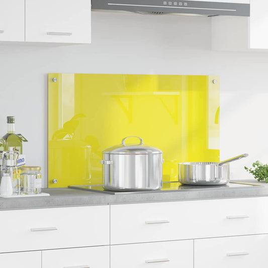 Kitchen Backsplash Yellow 90 x 50 x 0.6 cm Tempered Glass