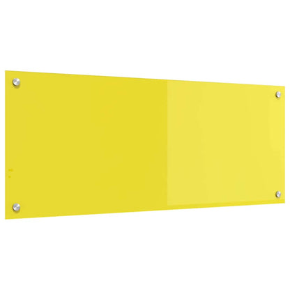 Kitchen Backsplash Yellow 100 x 40 x 0.6 cm Tempered Glass