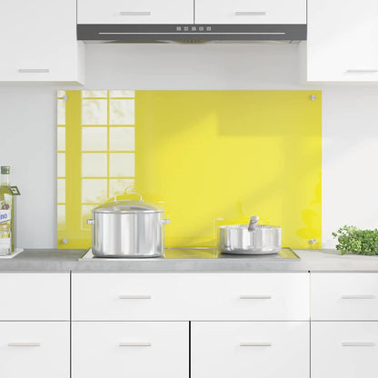 Kitchen Backsplash Yellow 100 x 60 x 0.6 cm Tempered Glass
