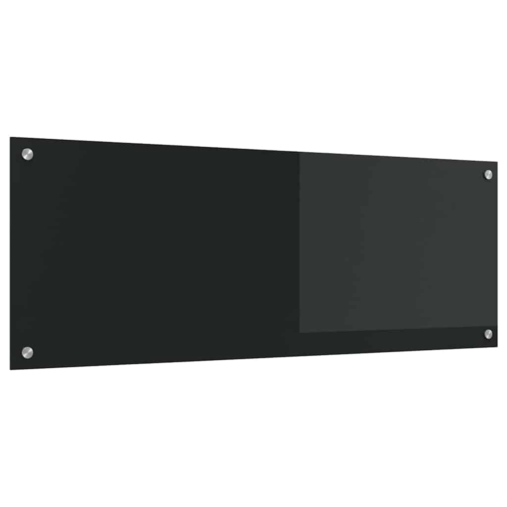 Kitchen Backsplash Black 110 x 40 x 0.6 cm Tempered Glass