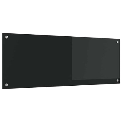 Kitchen Backsplash Black 110 x 40 x 0.6 cm Tempered Glass