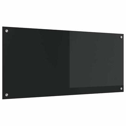 Kitchen Backsplash Black 110 x 50 x 0.6 cm Tempered Glass
