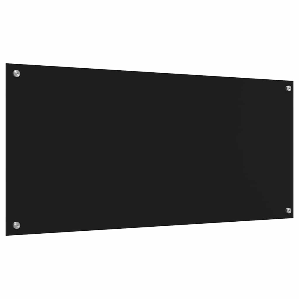 Kitchen Backsplash Black 110 x 50 x 0.6 cm Tempered Glass