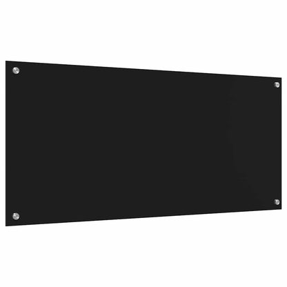 Kitchen Backsplash Black 110 x 50 x 0.6 cm Tempered Glass