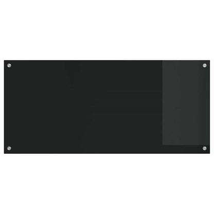 Kitchen Backsplash Black 110 x 50 x 0.6 cm Tempered Glass