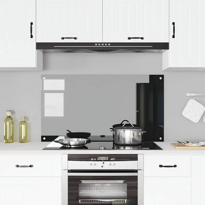 Kitchen Backsplash Black 110 x 60 x 0.6 cm Tempered Glass