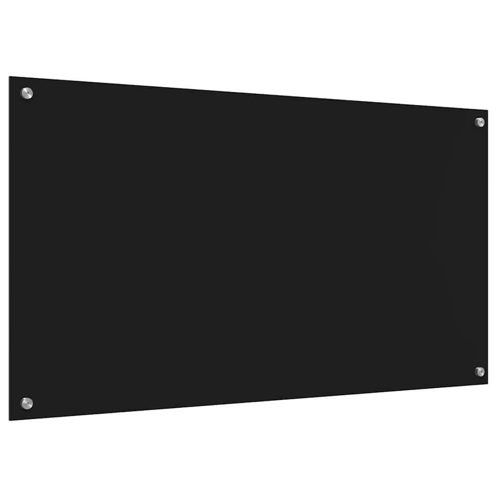 Kitchen Backsplash Black 110 x 60 x 0.6 cm Tempered Glass