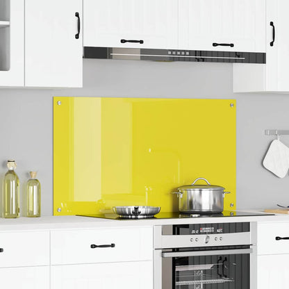 Kitchen Backsplash Yellow 110 x 60 x 0.6 cm Tempered Glass