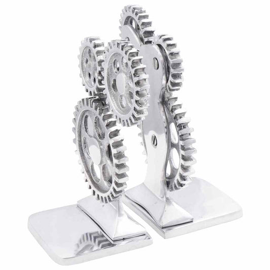 Bookends 2 pcs Silver 10 x 10 x 22 cm Aluminium