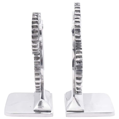 Bookends 2 pcs Silver 10 x 10 x 22 cm Aluminium